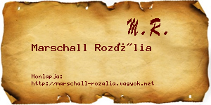 Marschall Rozália névjegykártya